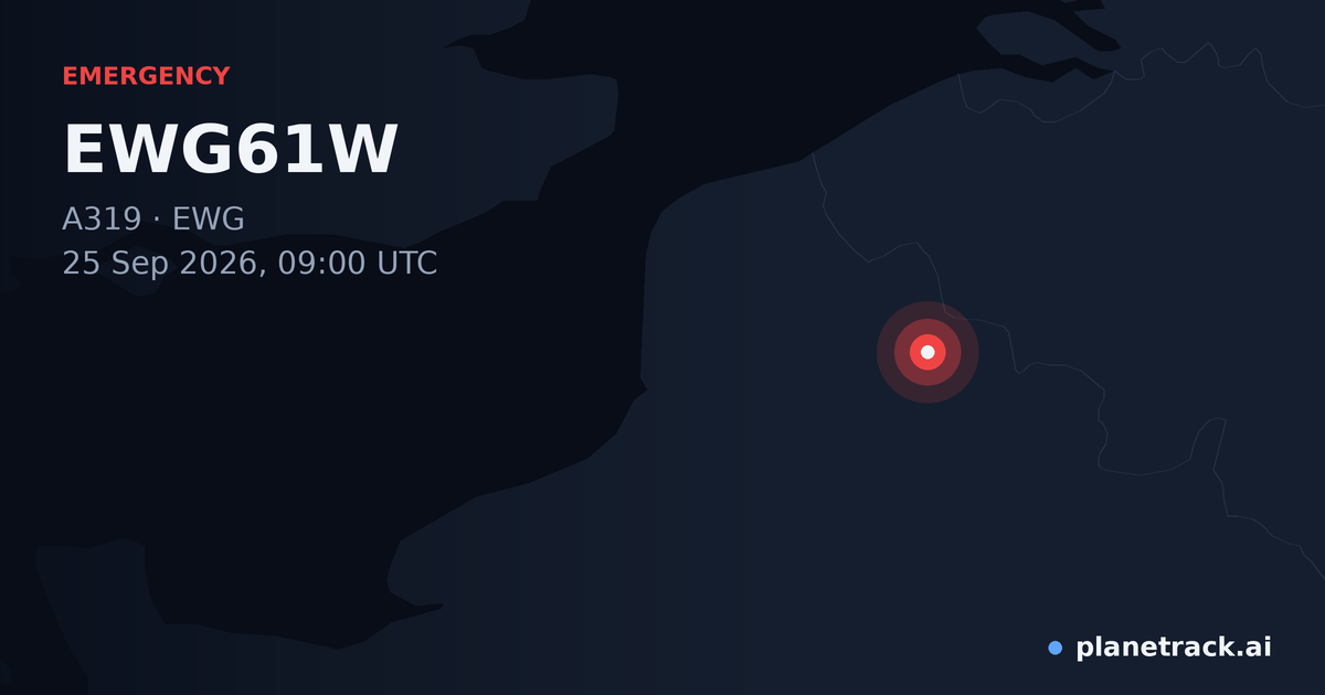 Map of where EWG61W's emergency: squawk 7500 happened