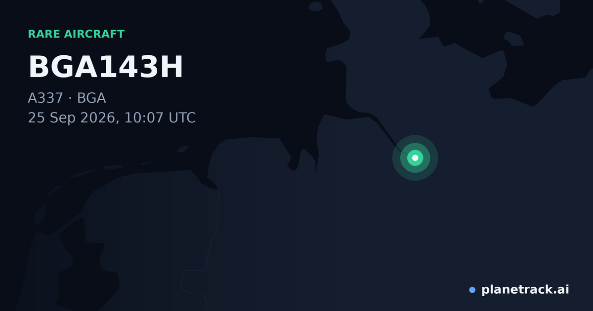 Map of where BGA143H's rare aircraft happened