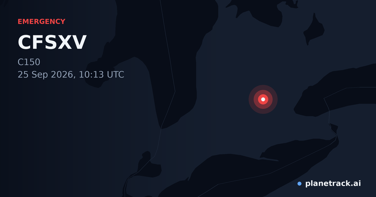 Map of where CFSXV's emergency: squawk 7600 happened