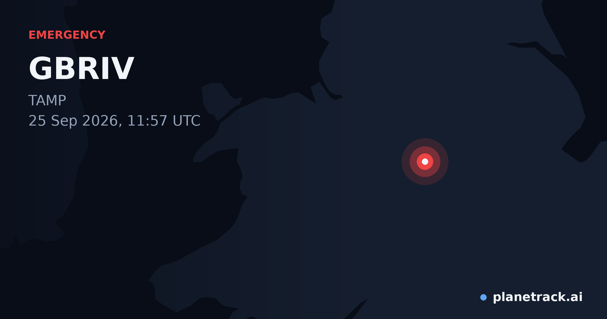 Map of where GBRIV's emergency: squawk 7600 happened