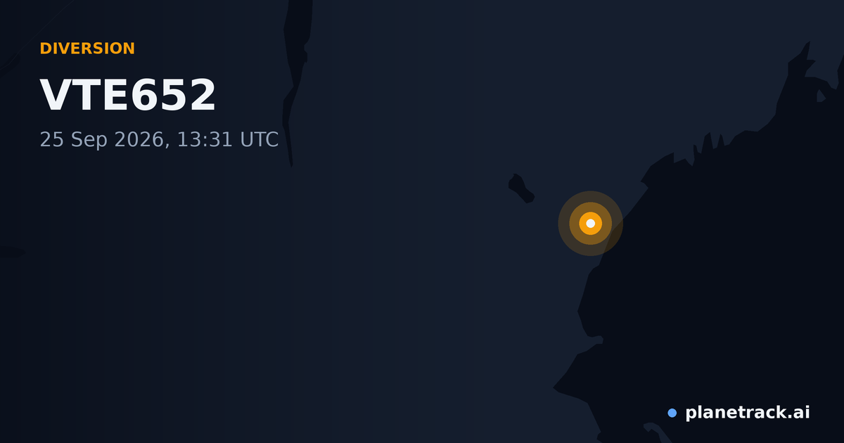 Map of where VTE652's diversion happened