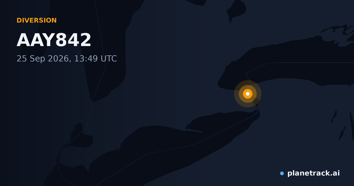 Map of where AAY842's diversion happened