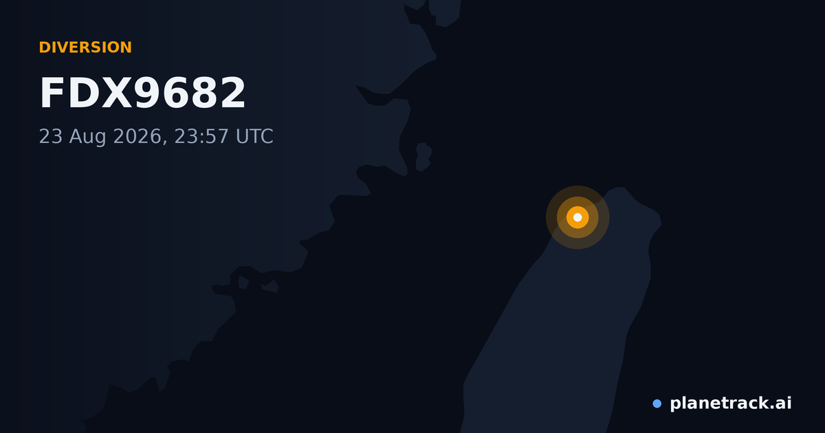 Map of where FDX9682's diversion happened