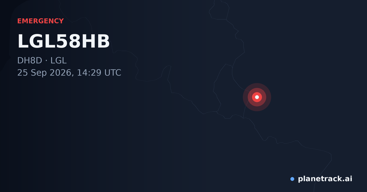 Map of where LGL58HB's emergency: squawk 7600 happened