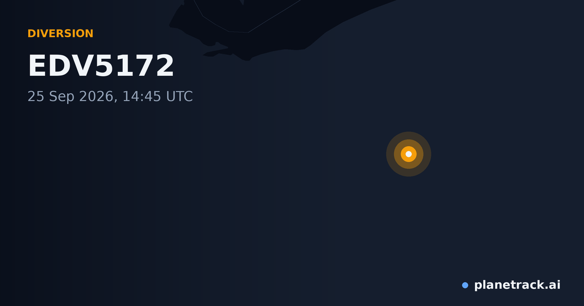 Map of where EDV5172's diversion happened