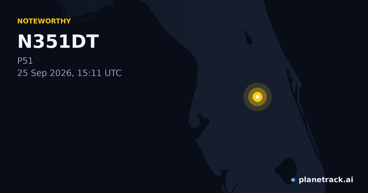 Map of where N351DT's special aircraft happened