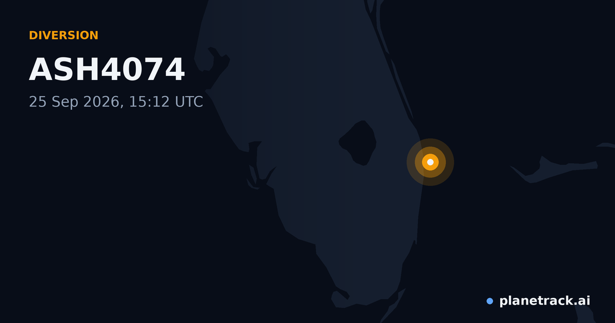 Map of where ASH4074's diversion happened