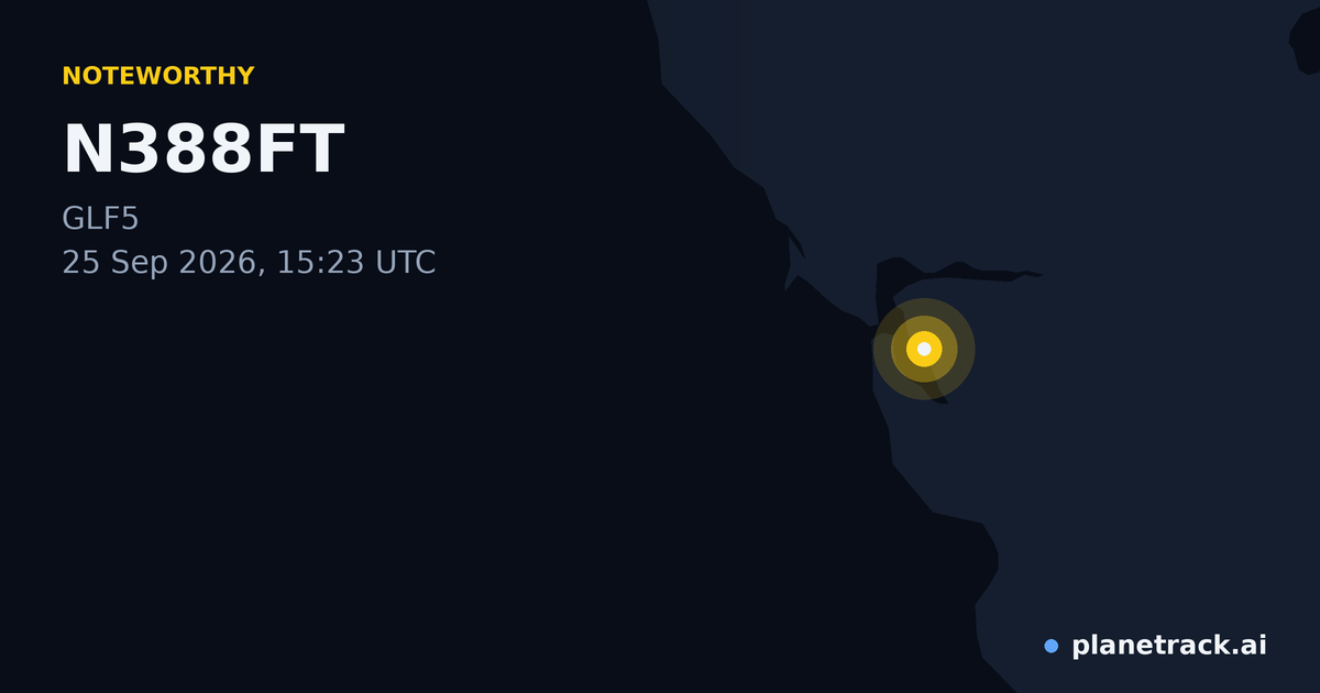 Map of where N388FT's special aircraft happened