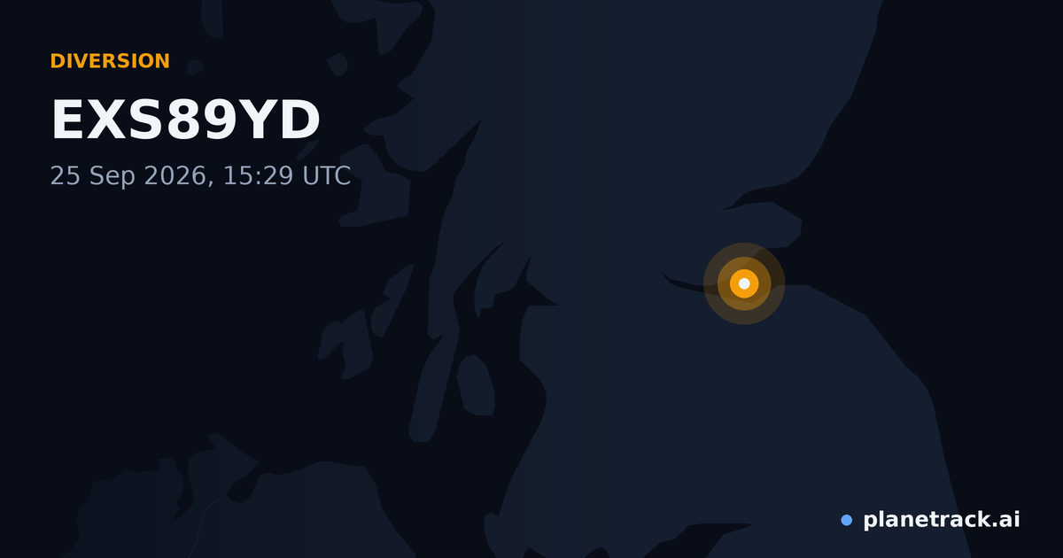 Map of where EXS89YD's diversion happened