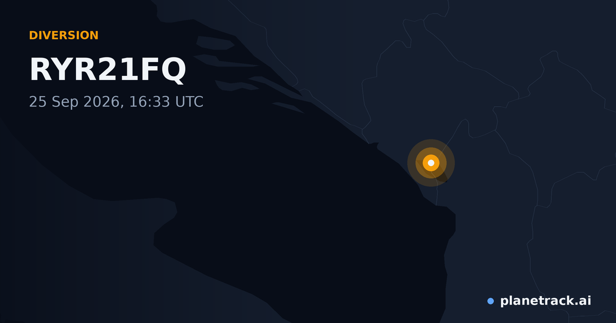Map of where RYR21FQ's diversion happened