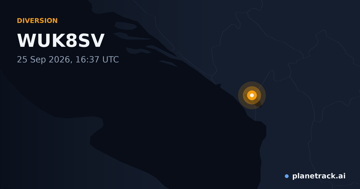Map of where WUK8SV's diversion happened