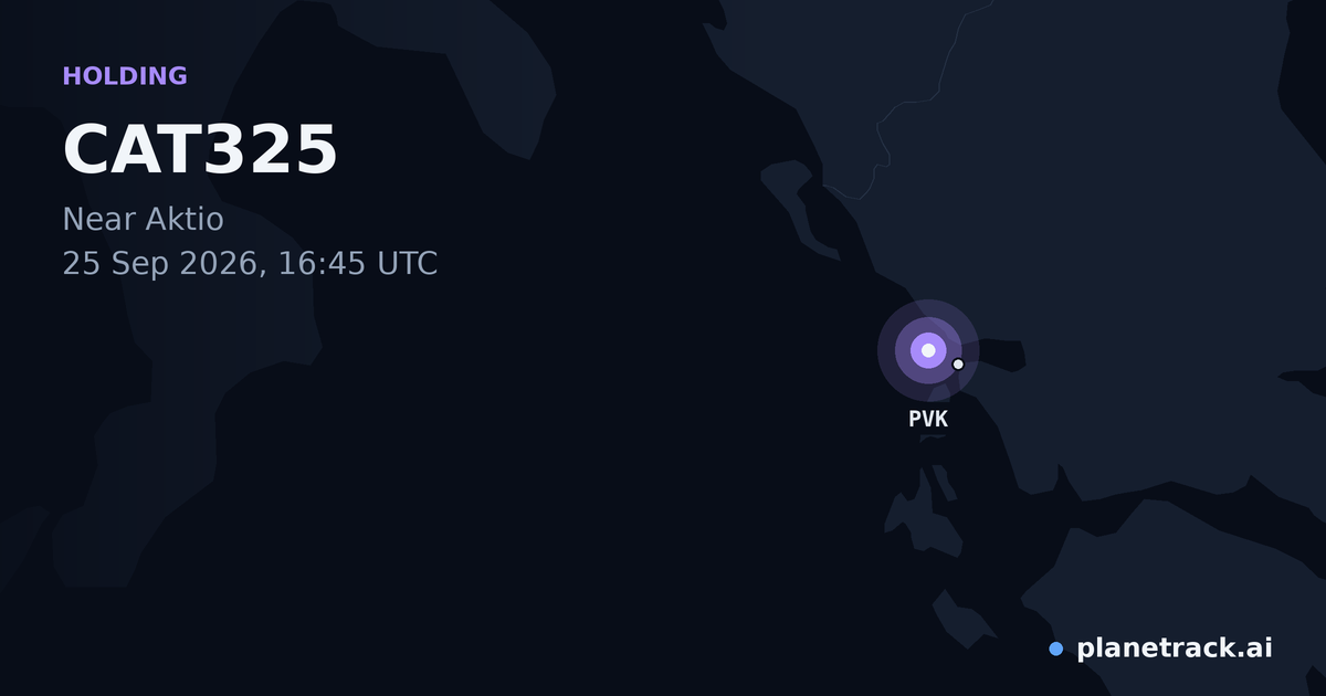Map of where CAT325's holding pattern happened