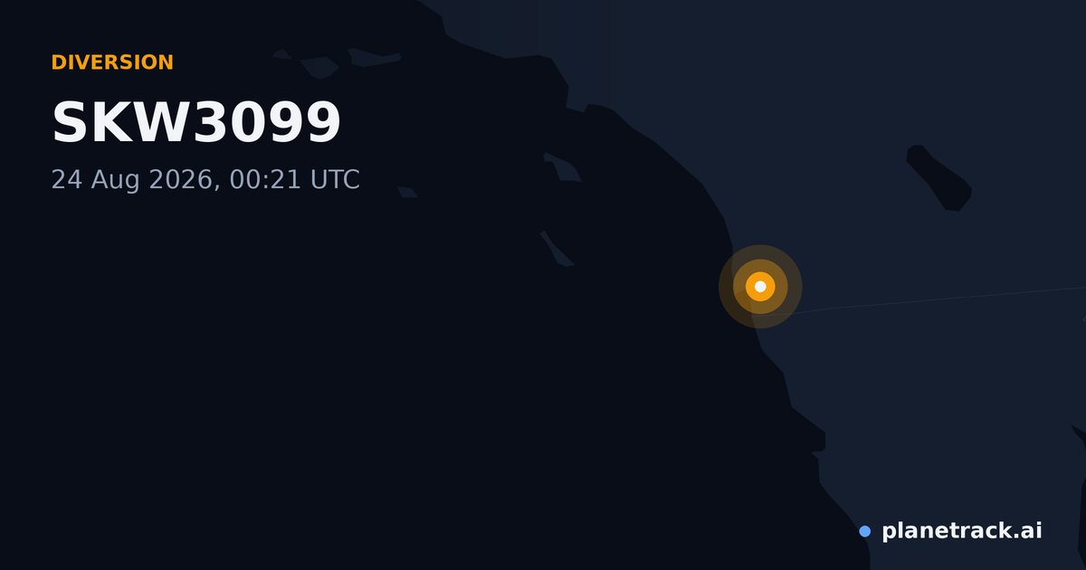 Map of where SKW3099's diversion happened