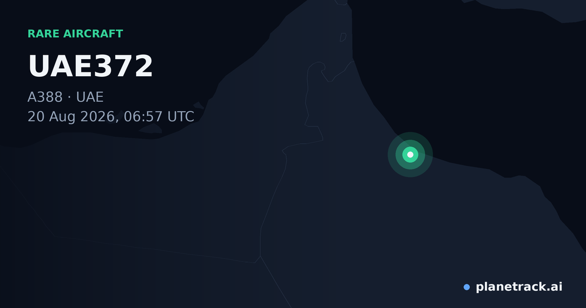 Map of where UAE372's rare aircraft happened
