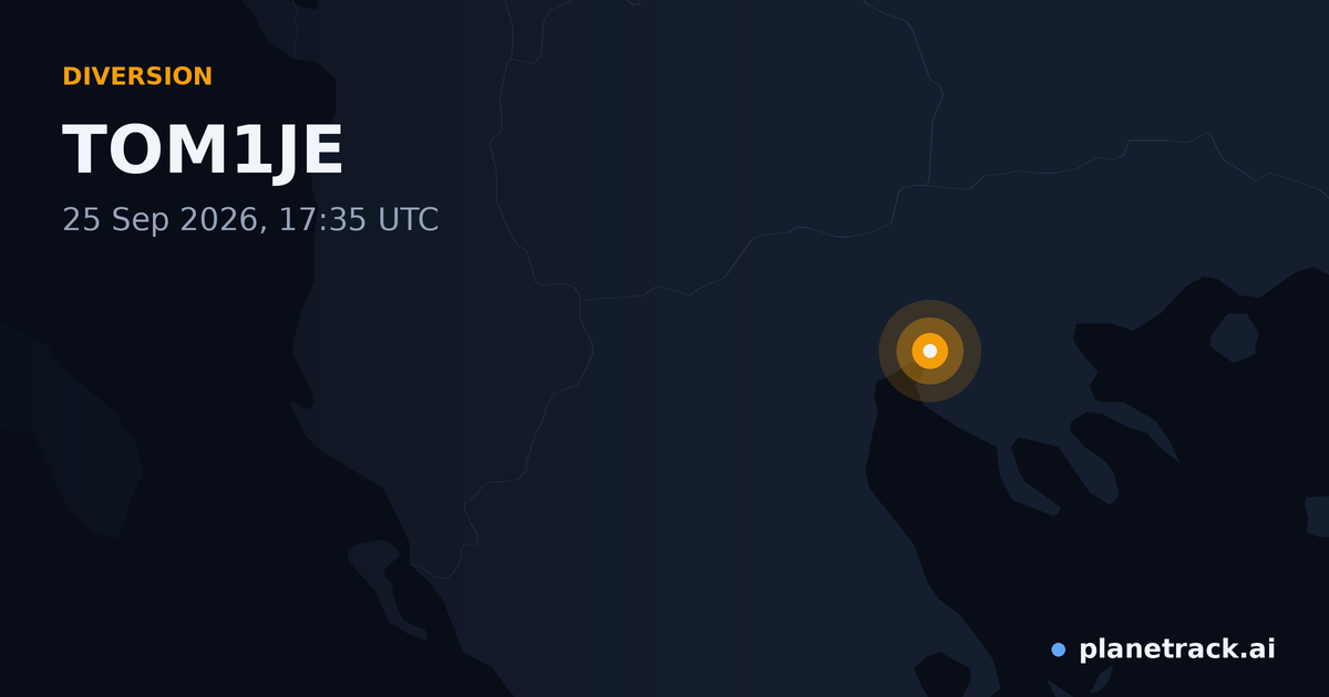 Map of where TOM1JE's diversion happened