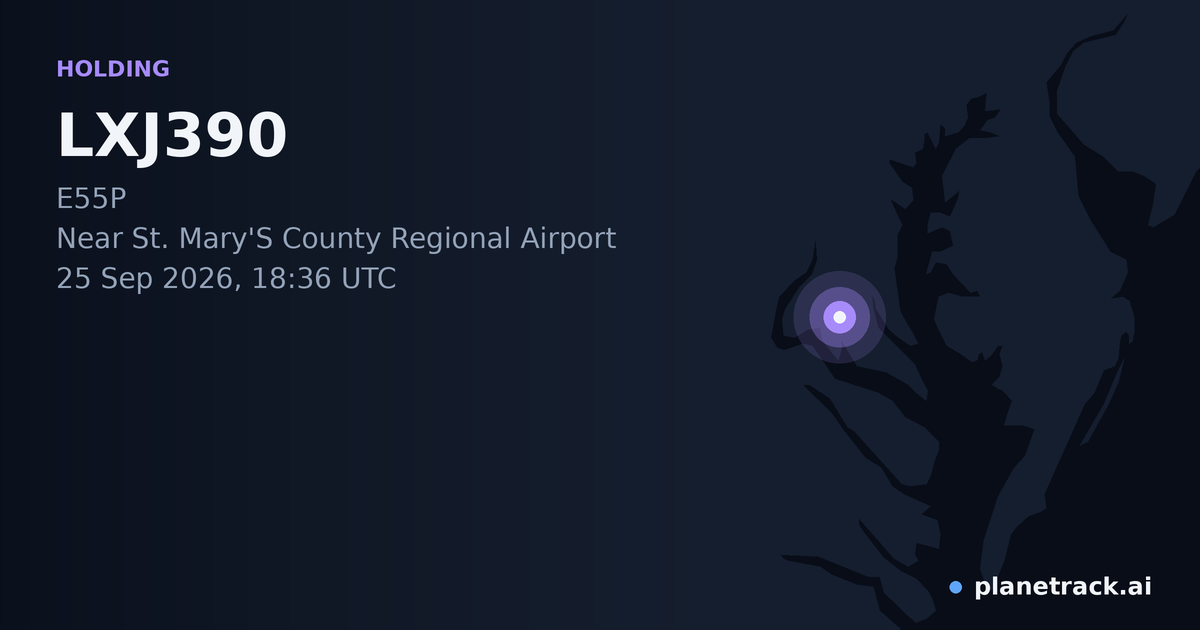 Map of where LXJ390's holding pattern happened