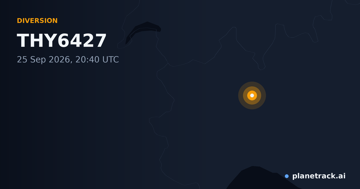 Map of where THY6427's diversion happened