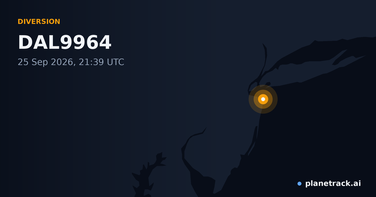 Map of where DAL9964's diversion happened