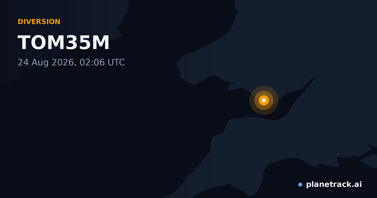Map of where TOM35M's diversion happened