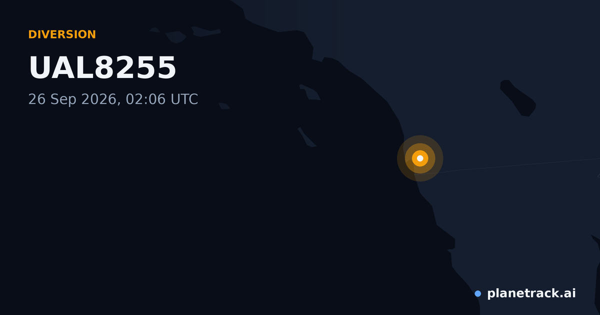 Map of where UAL8255's diversion happened