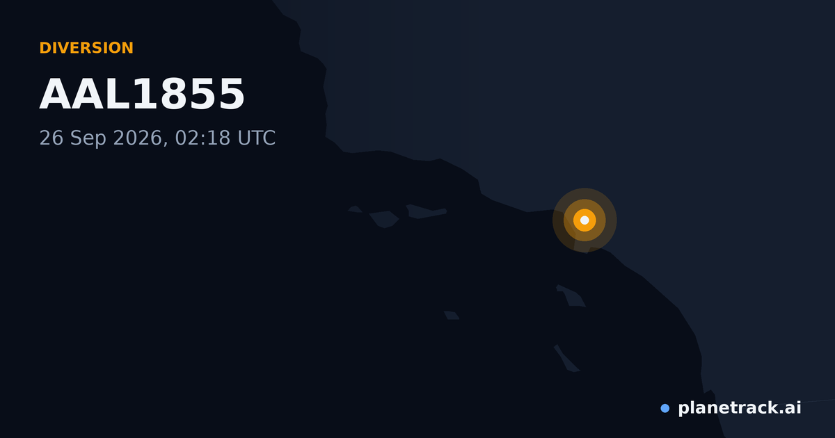 Map of where AAL1855's diversion happened