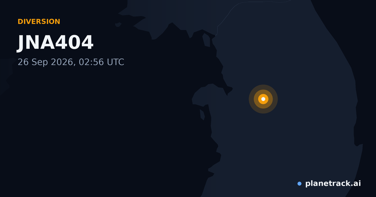 Map of where JNA404's diversion happened