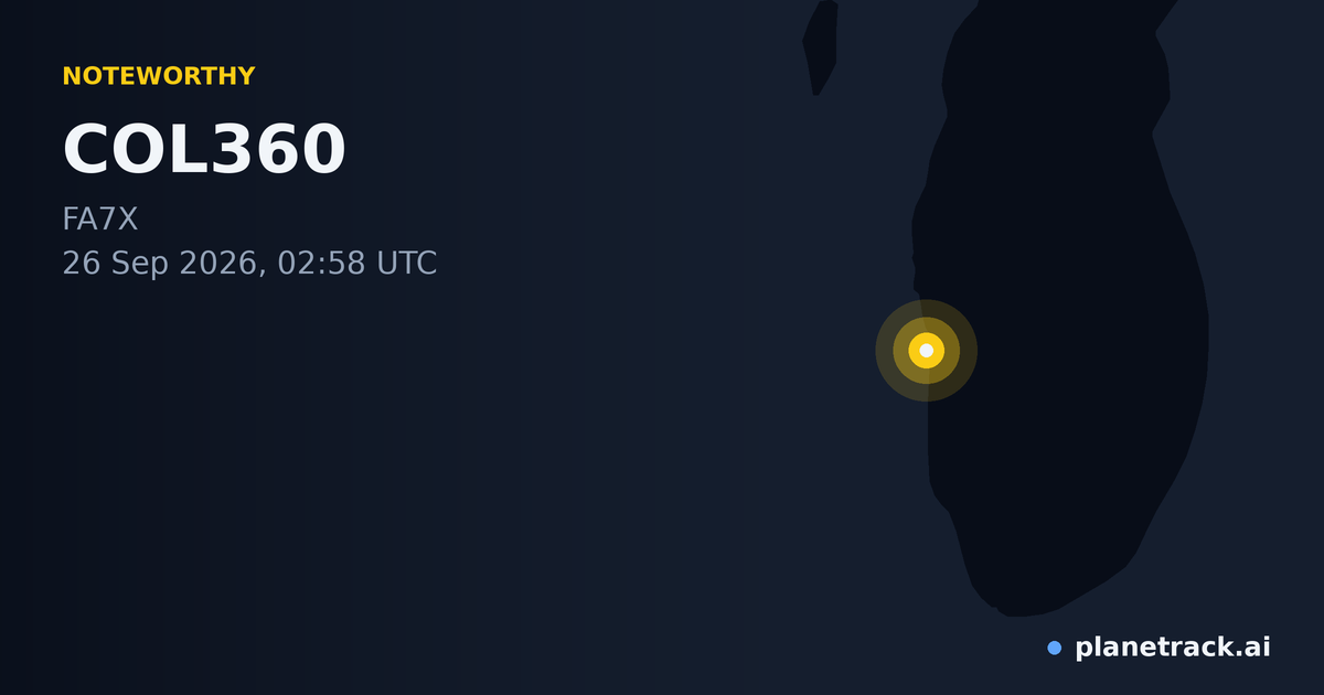 Map of where COL360's special aircraft happened