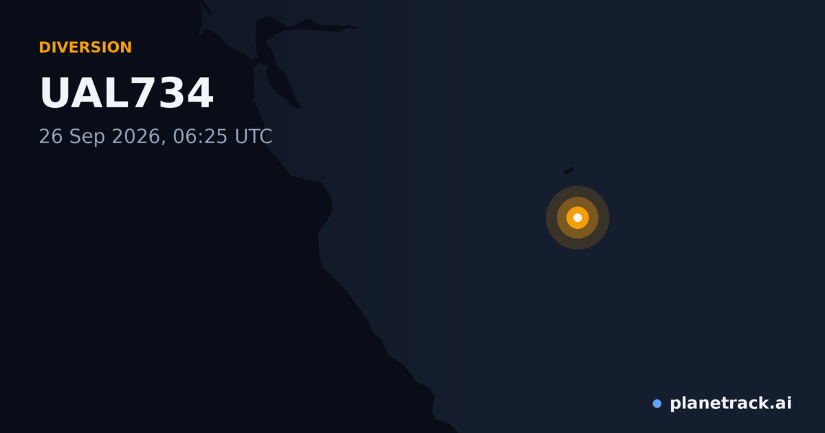 Map of where UAL734's diversion happened