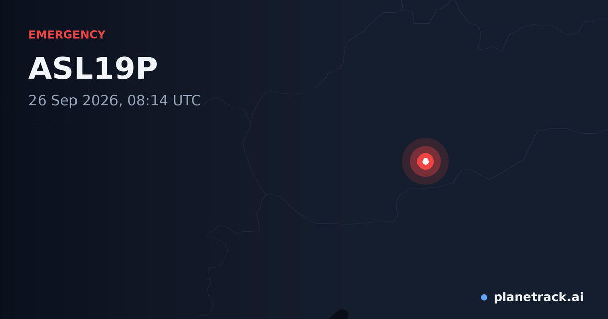 Map of where ASL19P's emergency: squawk 7600 happened
