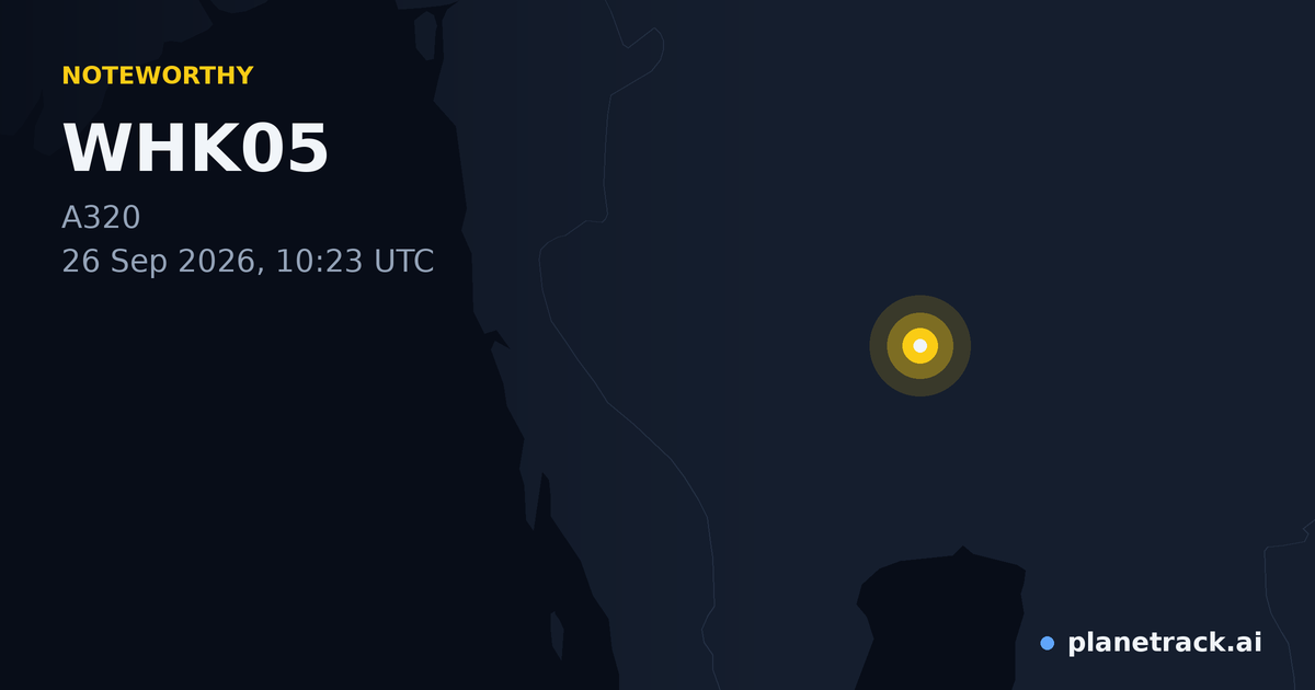 Map of where WHK05's special aircraft happened
