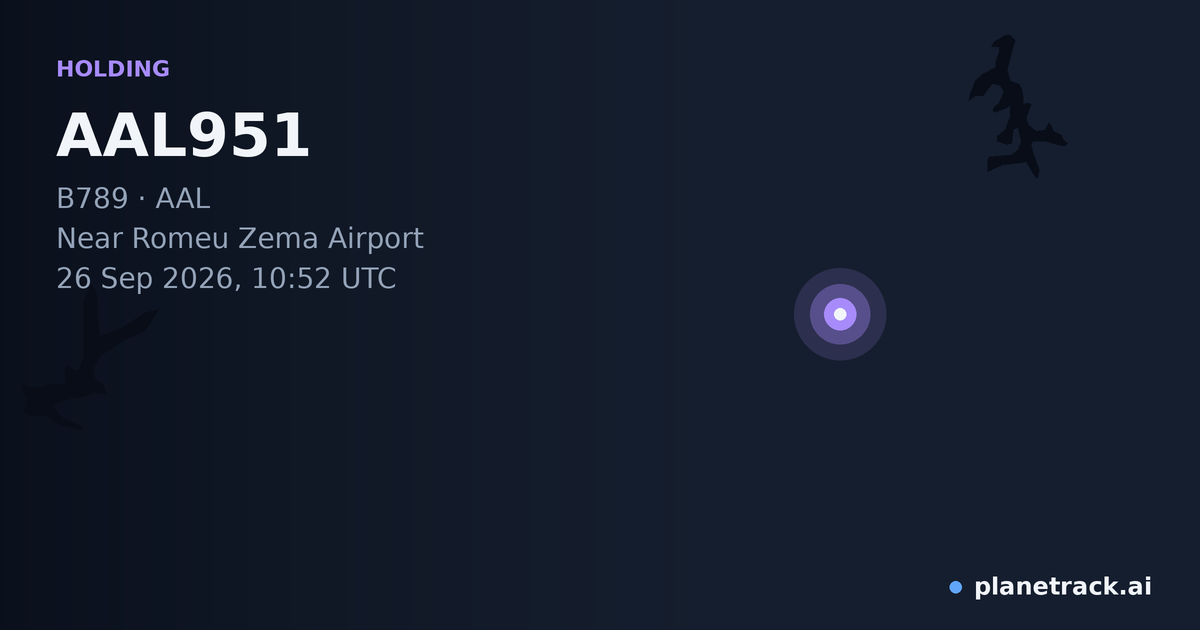 Map of where AAL951's holding pattern happened