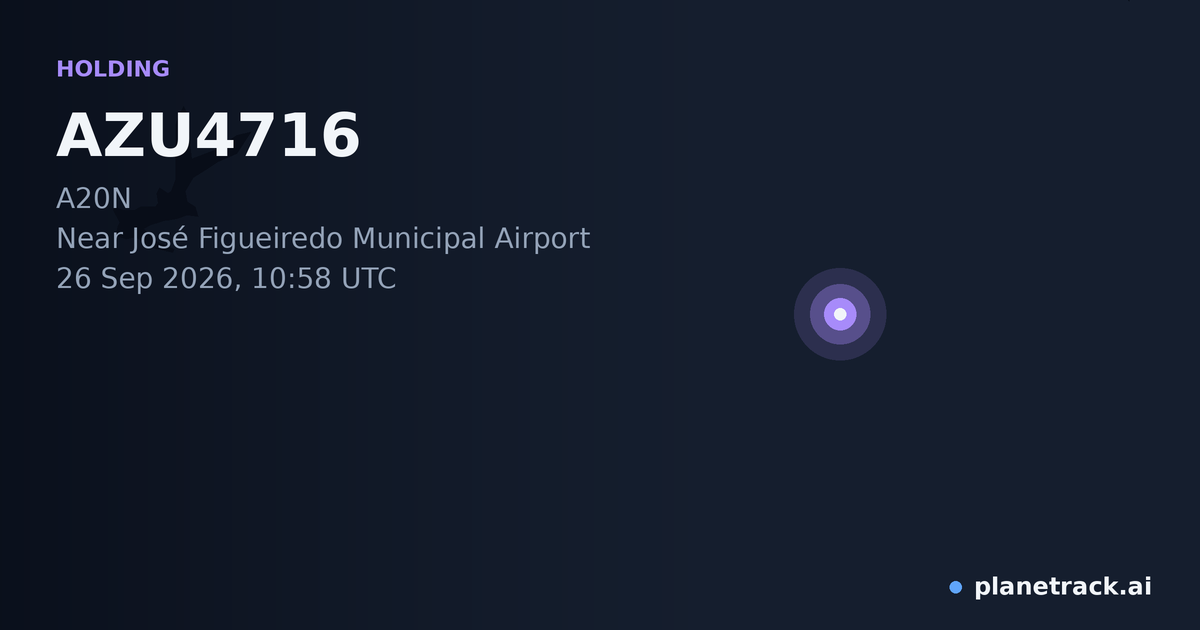 Map of where AZU4716's holding pattern happened