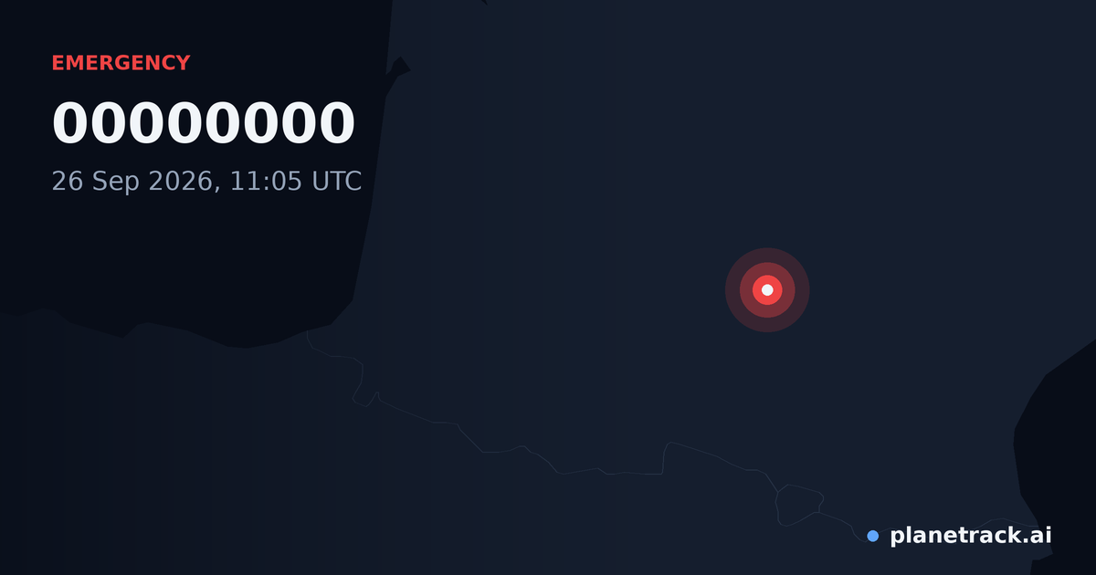 Map of where 00000000's emergency: squawk 7600 happened