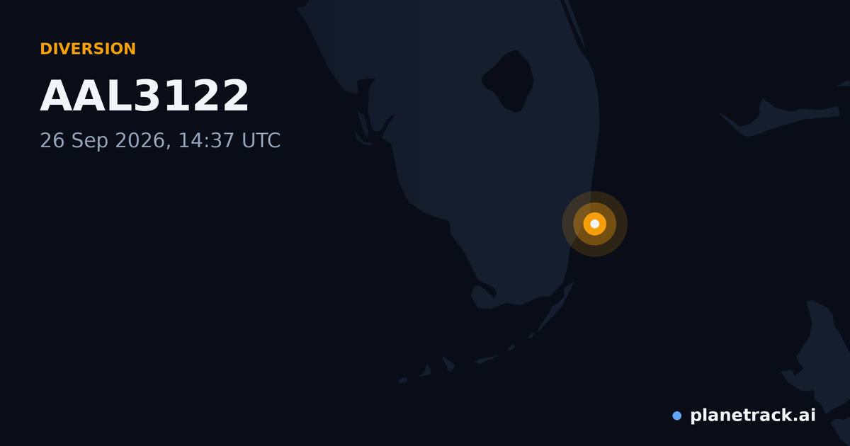 Map of where AAL3122's diversion happened
