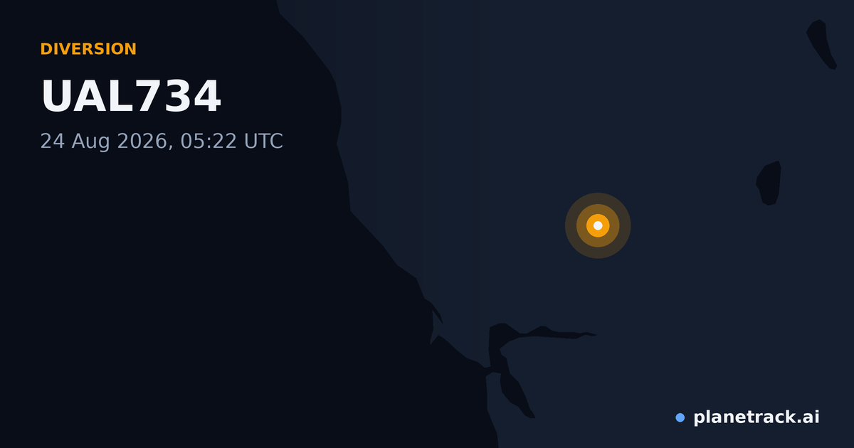 Map of where UAL734's diversion happened