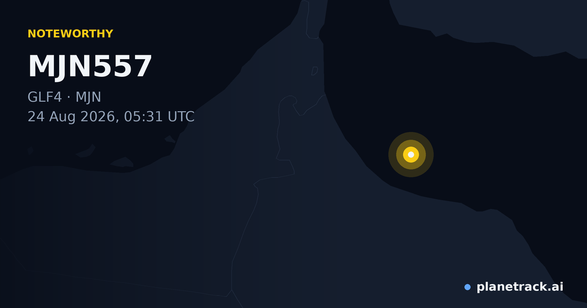Map of where MJN557's special aircraft happened