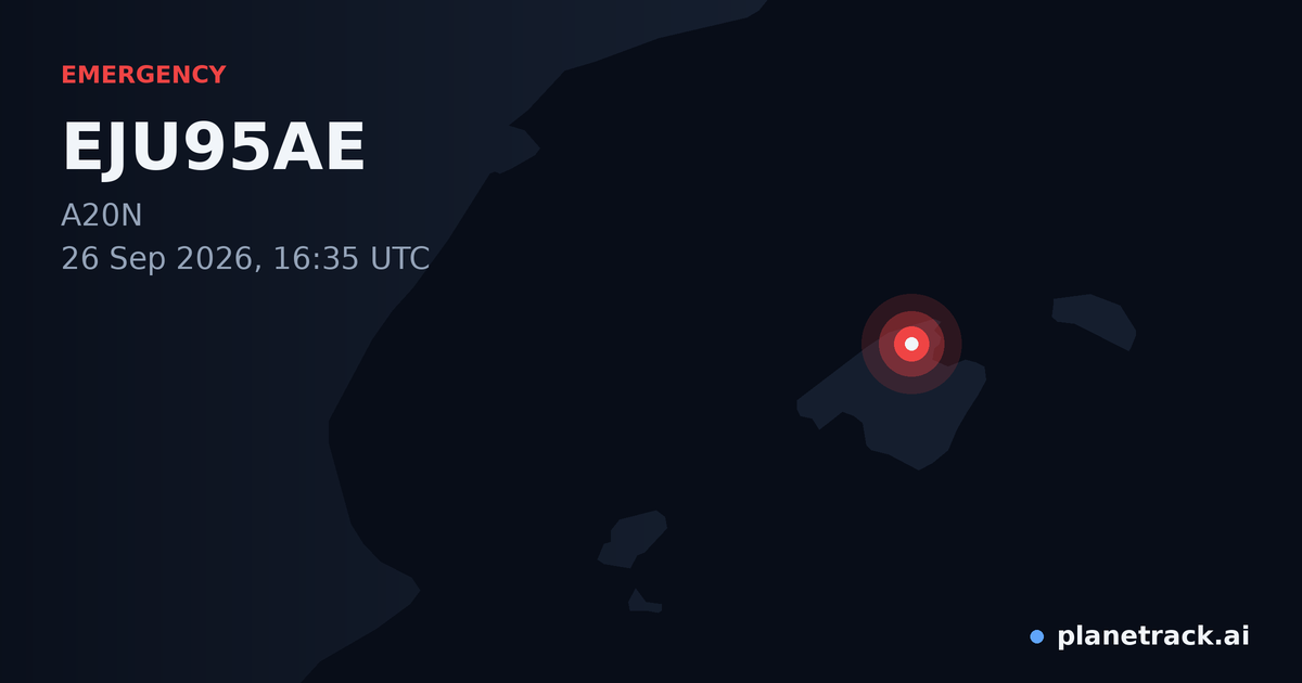 Map of where EJU95AE's emergency: squawk 7600 happened