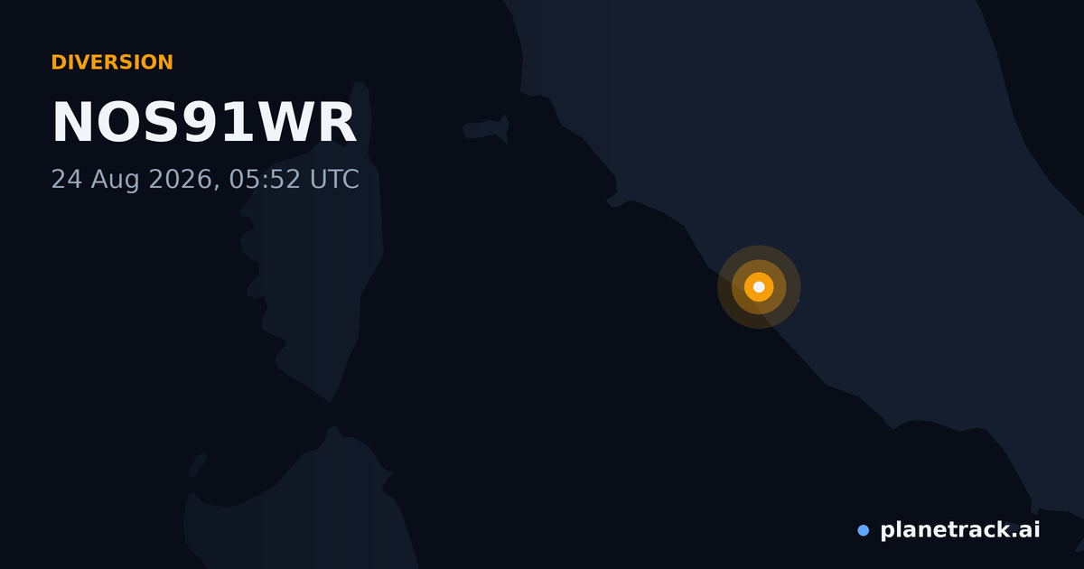 Map of where NOS91WR's diversion happened