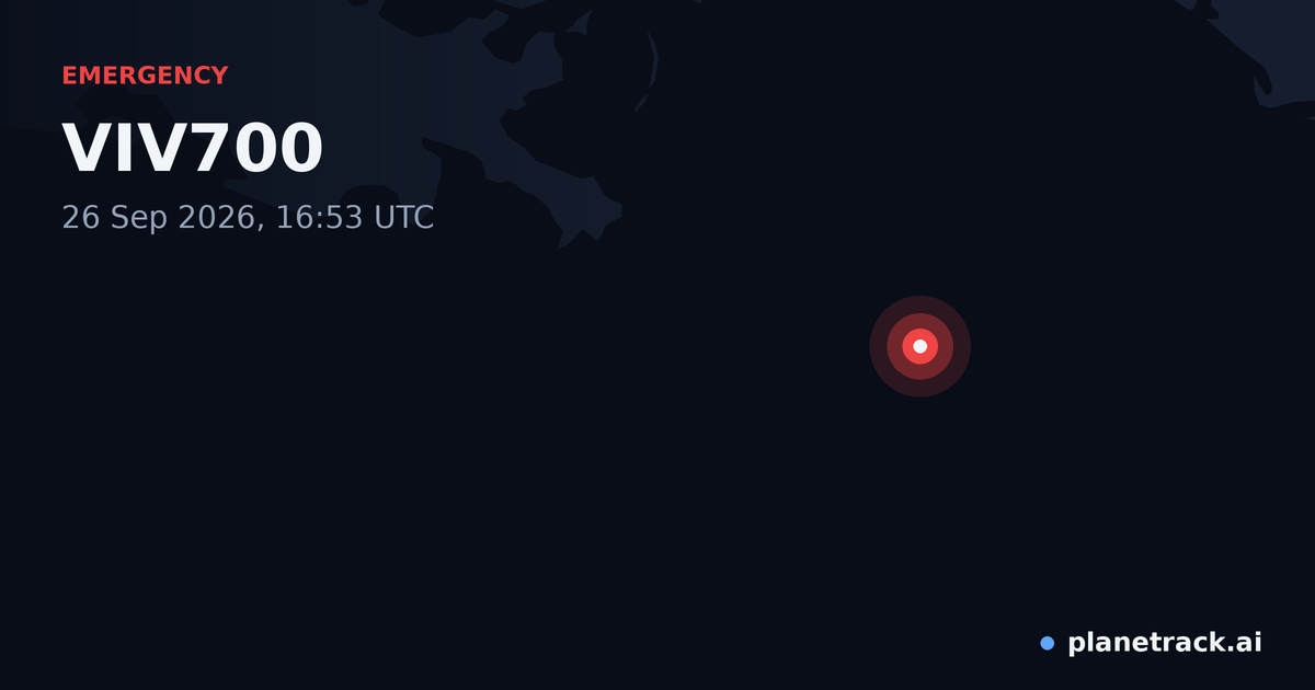 Map of where VIV700's emergency: squawk 7700 happened
