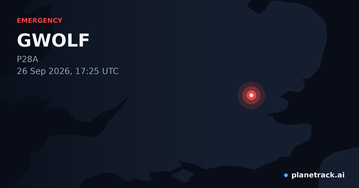 Map of where GWOLF's emergency: squawk 7600 happened