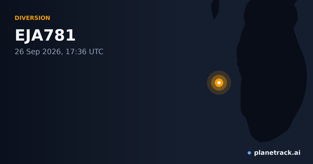 Map of where EJA781's diversion happened