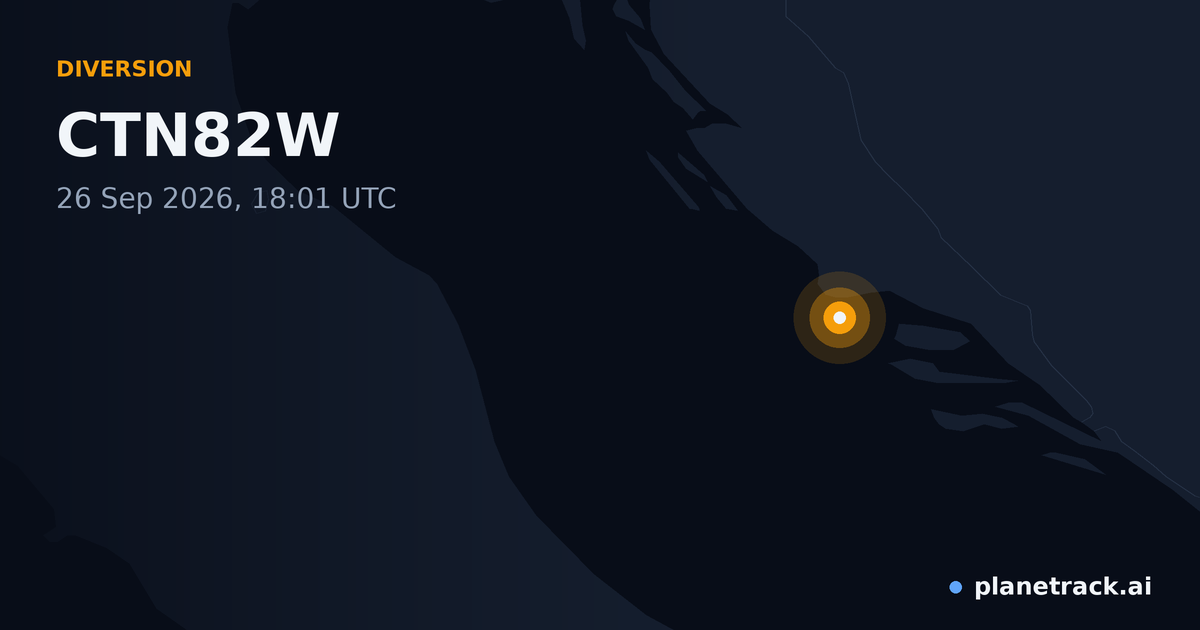 Map of where CTN82W's diversion happened