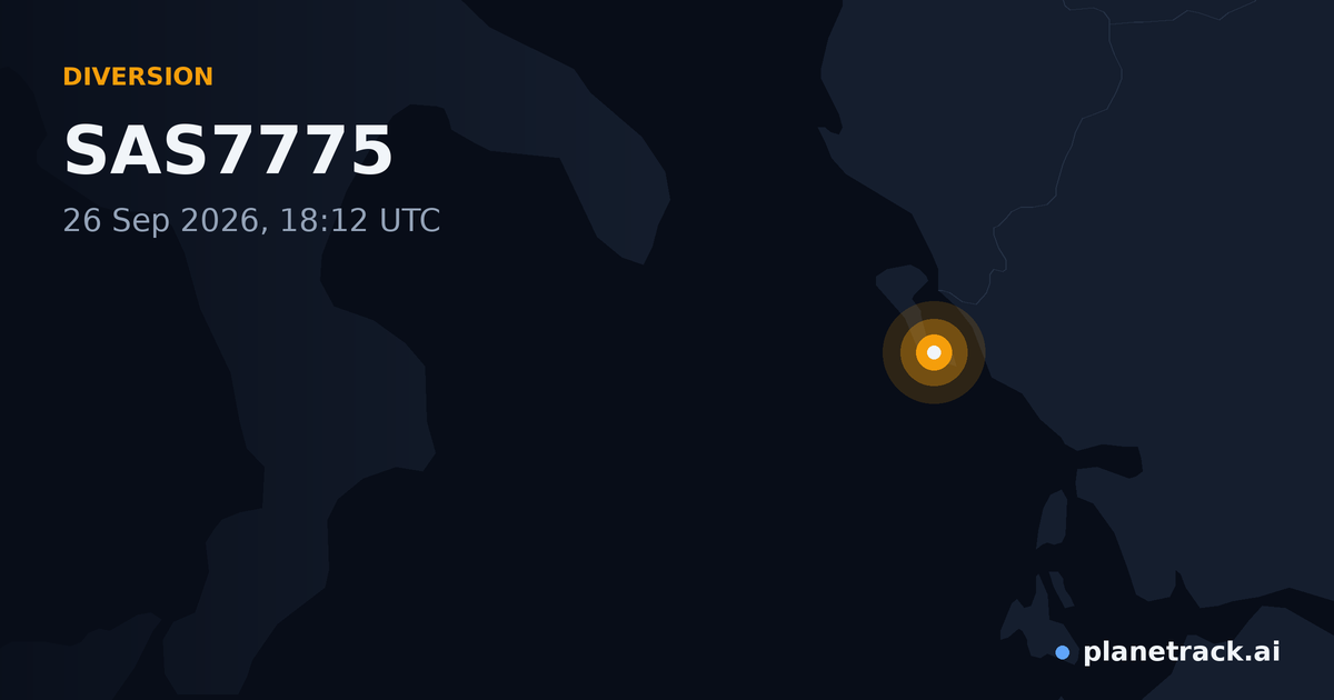 Map of where SAS7775's diversion happened