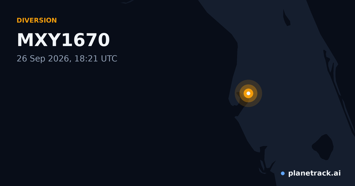 Map of where MXY1670's diversion happened