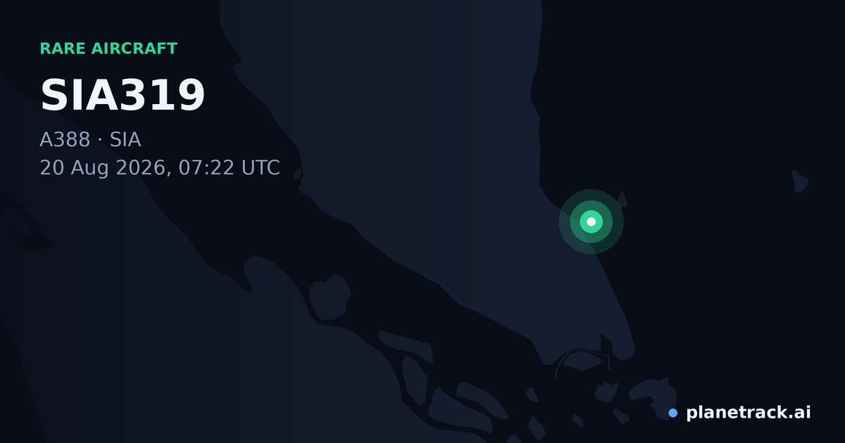 Map of where SIA319's rare aircraft happened