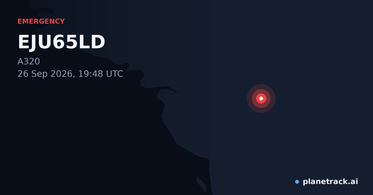 Map of where EJU65LD's emergency: squawk 7700 happened