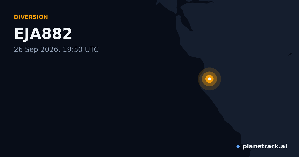 Map of where EJA882's diversion happened