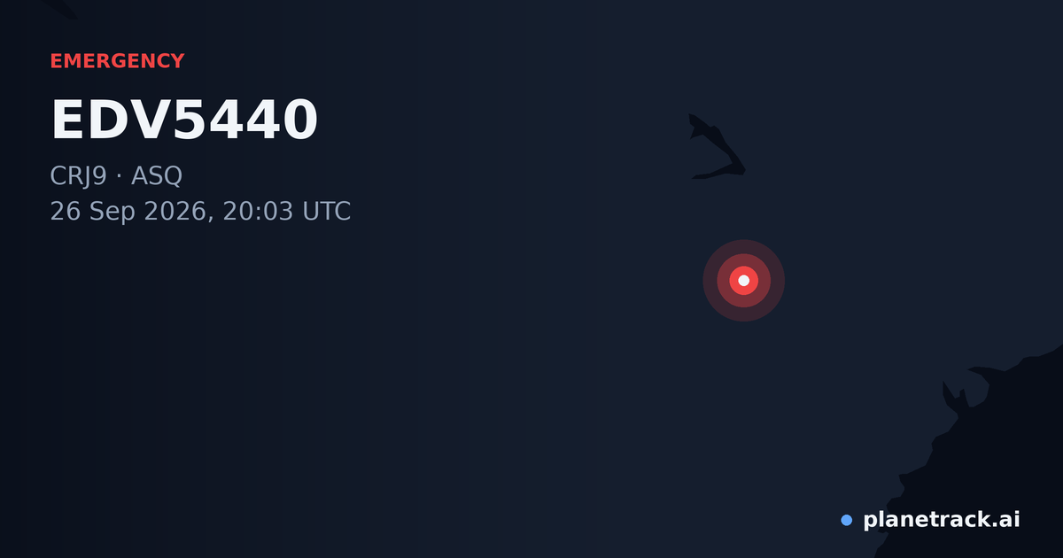 Map of where EDV5440's emergency: squawk 7600 happened