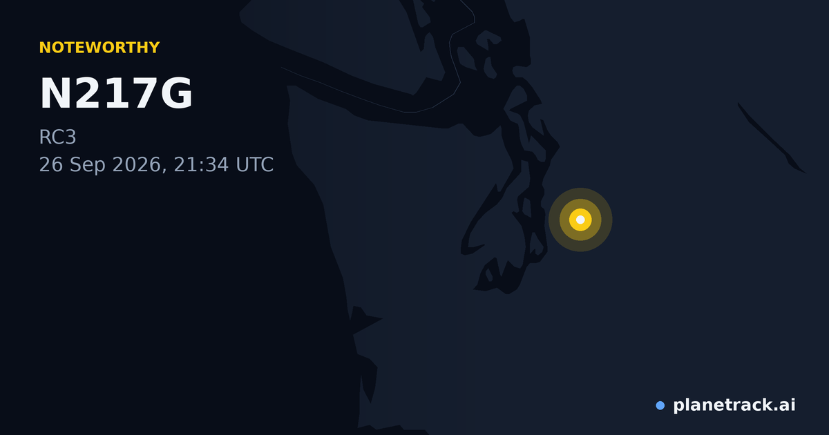 Map of where N217G's special aircraft happened