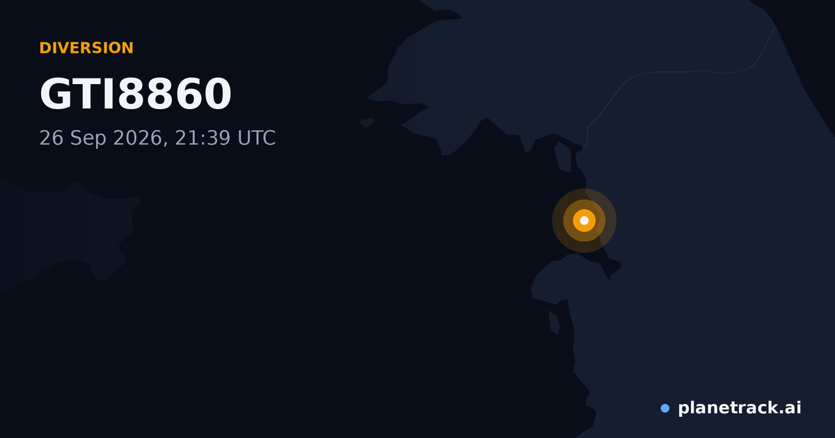 Map of where GTI8860's diversion happened